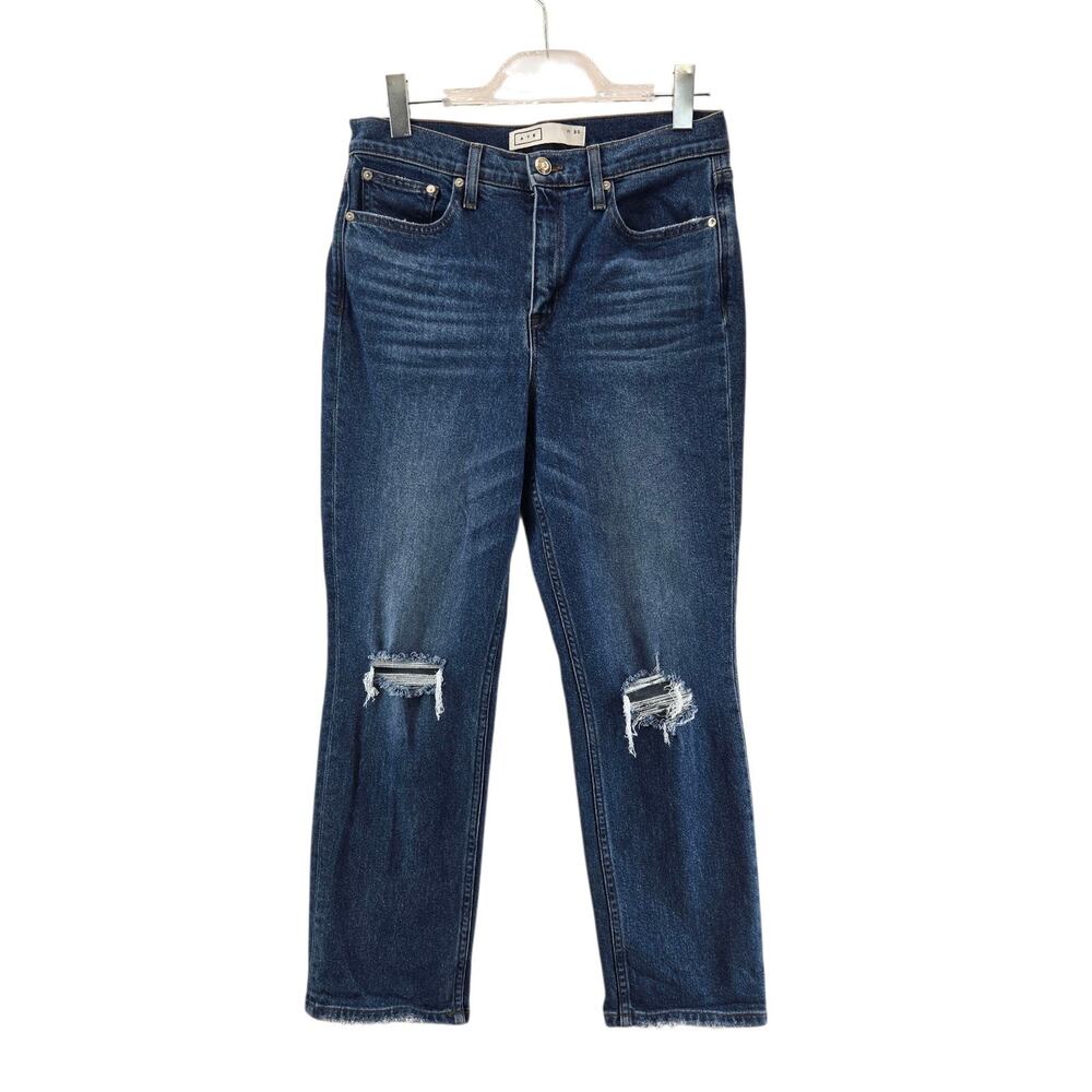 AYR‎ Jeans Womens 30 Yes Yes Yes Classic Blue Sttraight Leg Crop Distressed USA